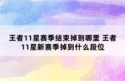 王者11星赛季结束掉到哪里 王者11星新赛季掉到什么段位